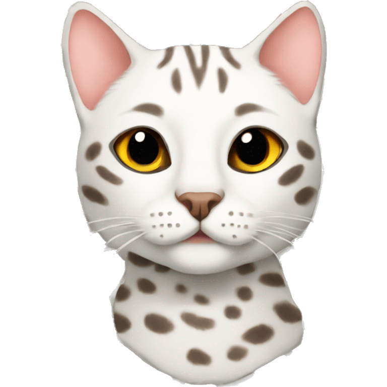 white bengal cat with leopard spots emoji