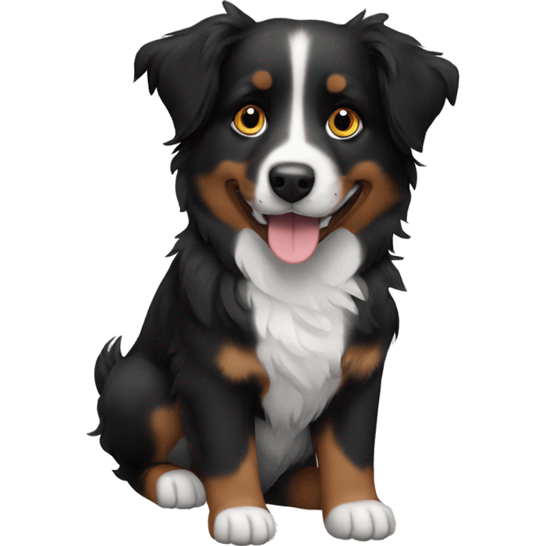 Small black australian shepherd dog black muzzle emoji