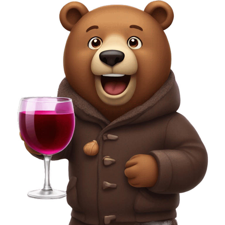 Bear with mulled wine  emoji