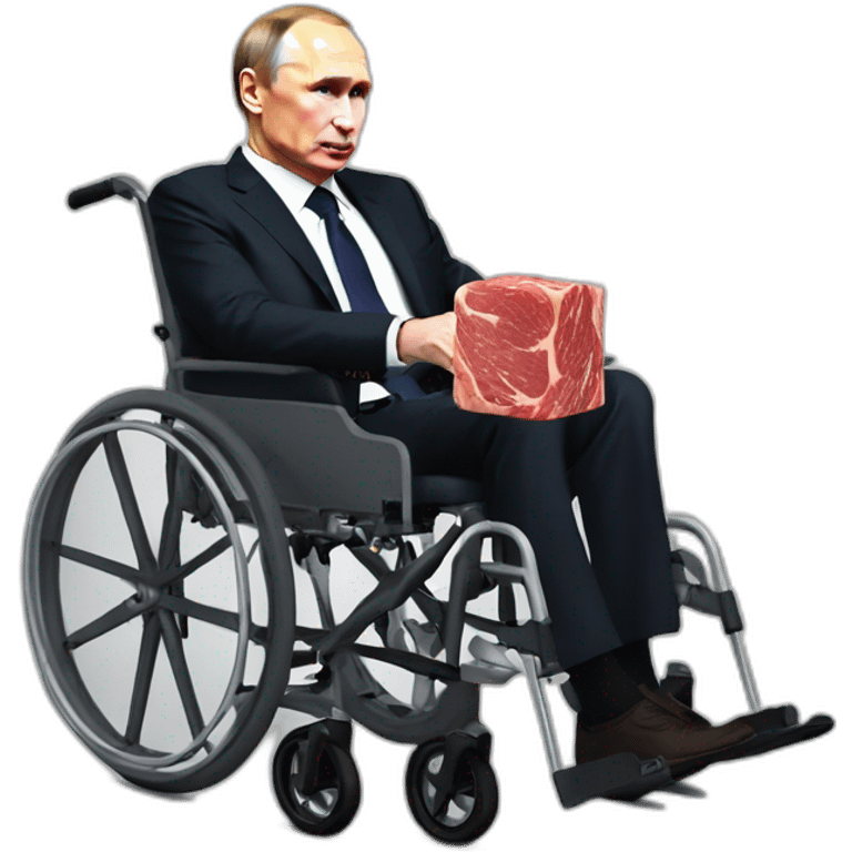 holding meat cube wheelchair raw vladimir putin emoji