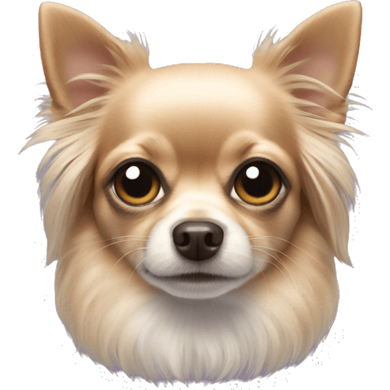 black long-haired chihuahua face emoji