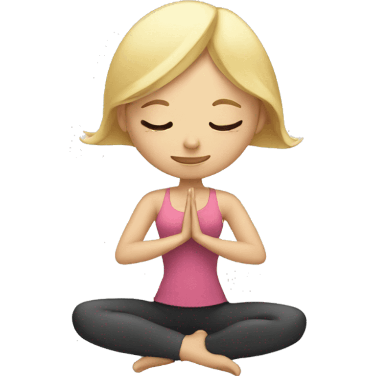 Blonde lady doing yoga with closed eyes emoji