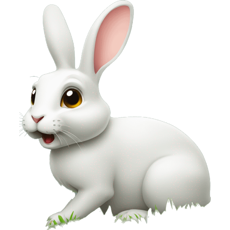 Rabbit eating grass emoji