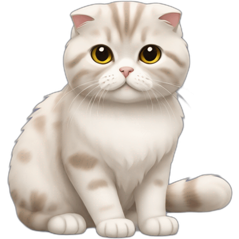 cat scottish fold with long furr emoji