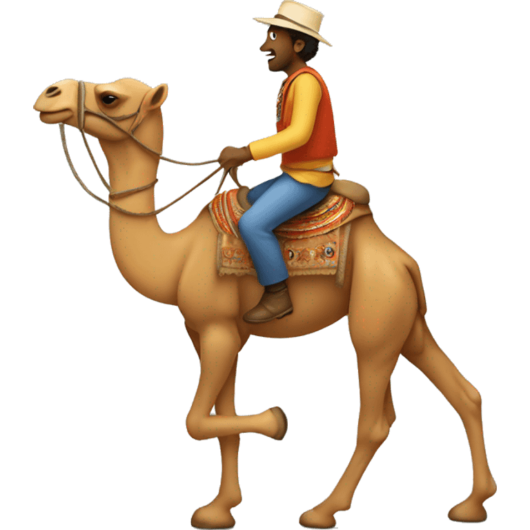 Amr riding a camel emoji