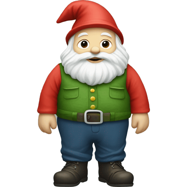 Garden gnome with a man body emoji