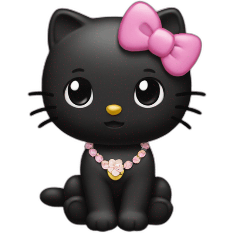 Black furr hello kitty emoji