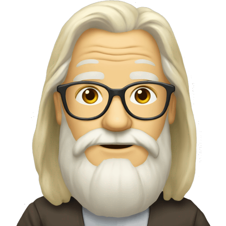 a german old guy with long blonde hair and mideum beard, wears glasees emoji