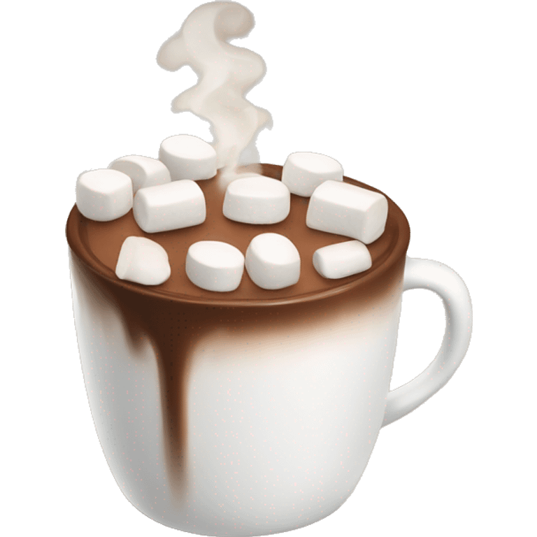 Cup with hot chocolate with marshmallows emoji