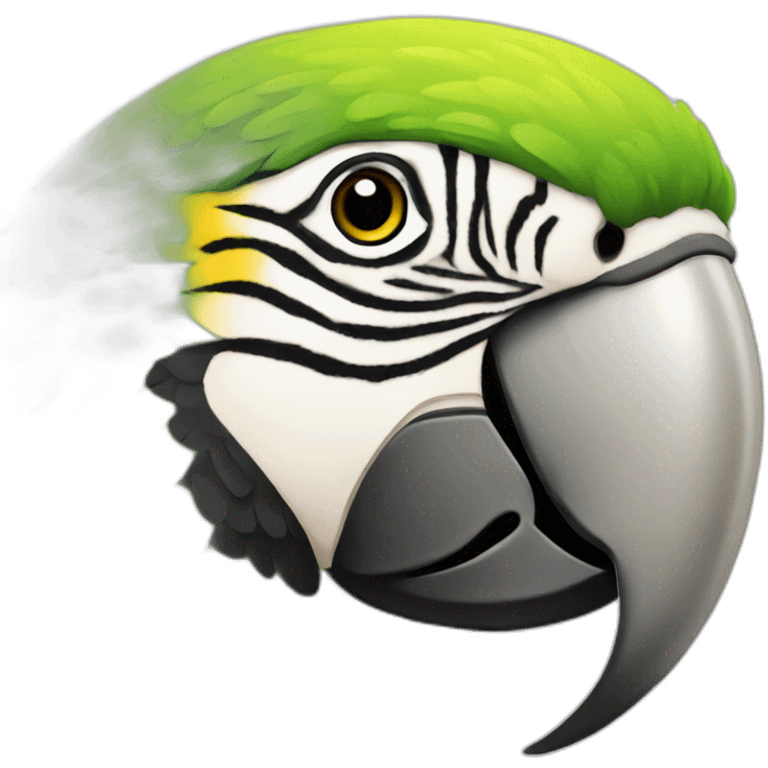 Parrot green with yellow emoji