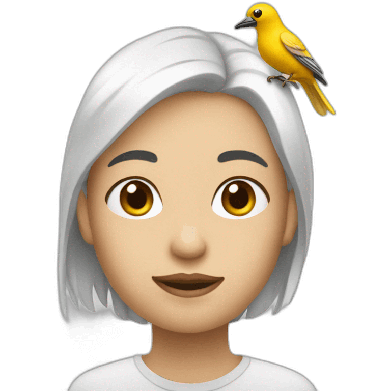 Moi avec un oiseau blanc  emoji