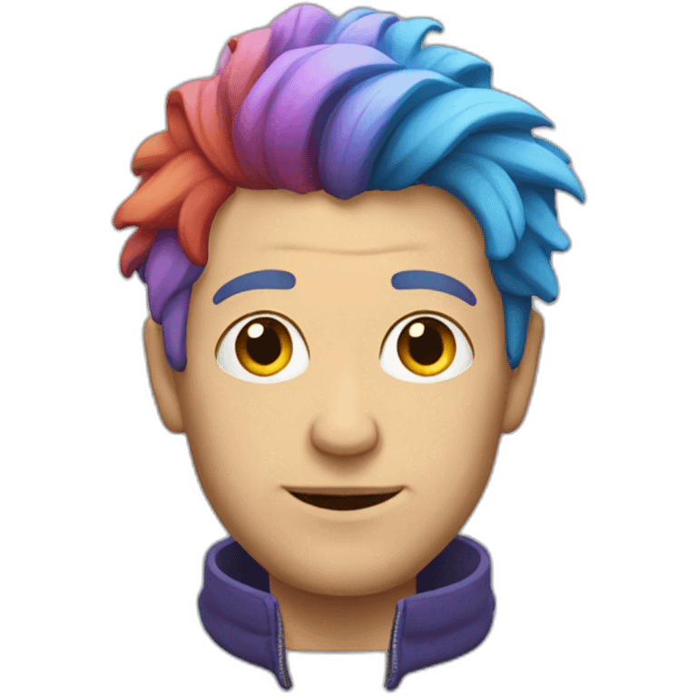 white man from Leon with colourful hair emoji