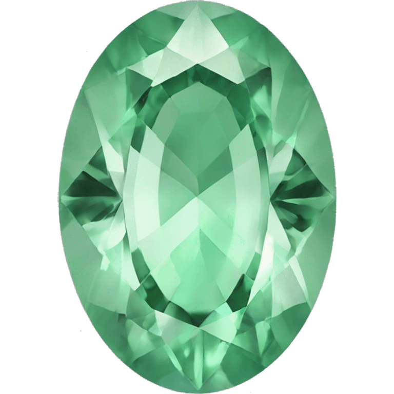 1 pastel green gemstone oval shape  emoji