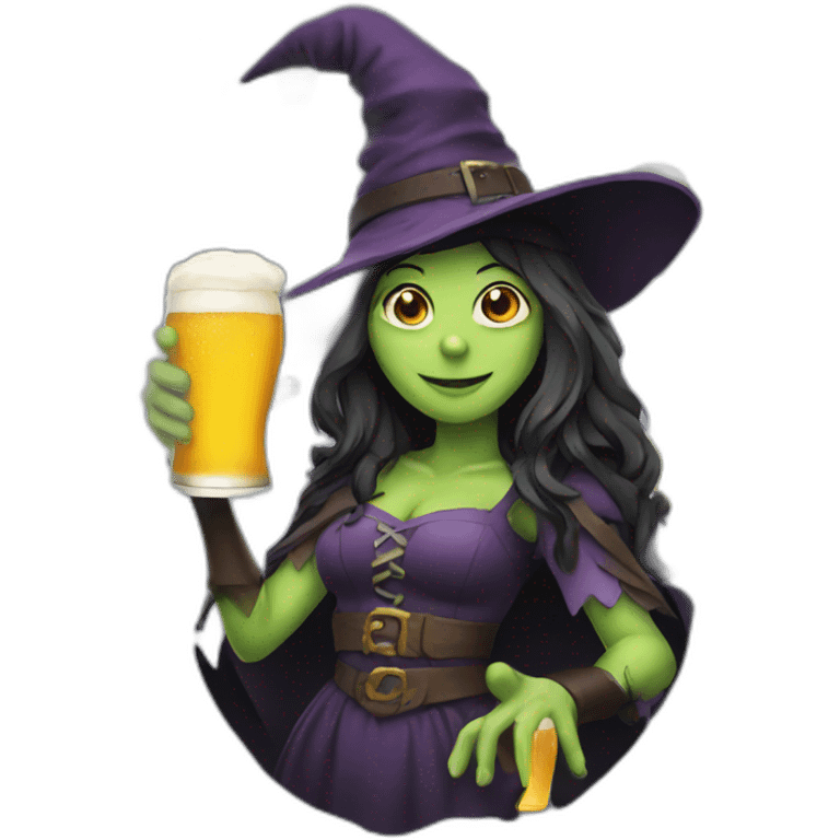 witch with beer emoji