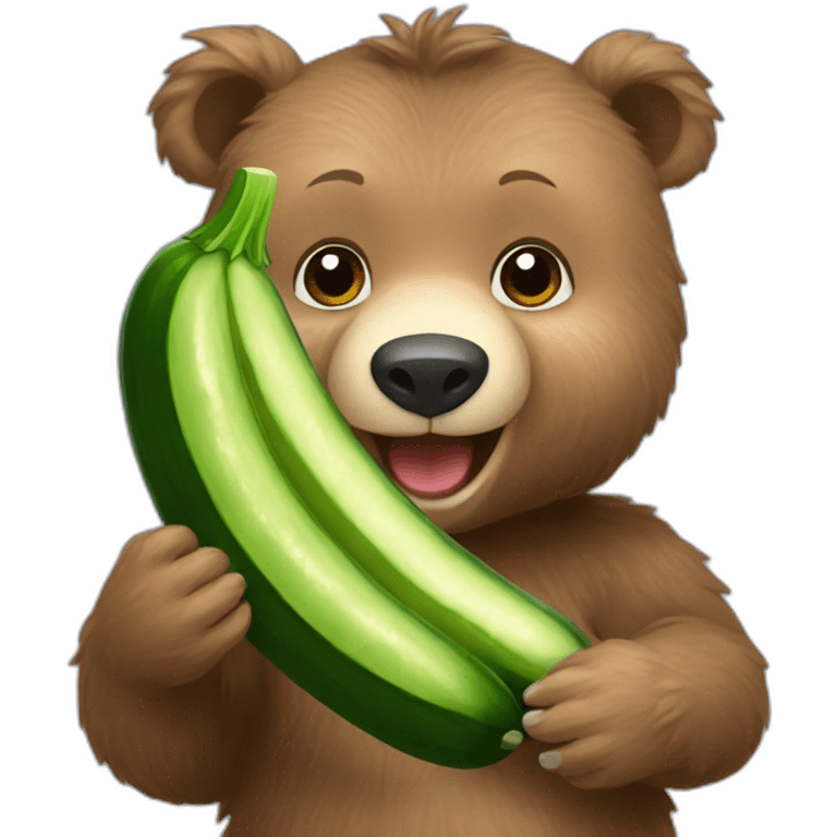 baby grizzly eating cucumber emoji