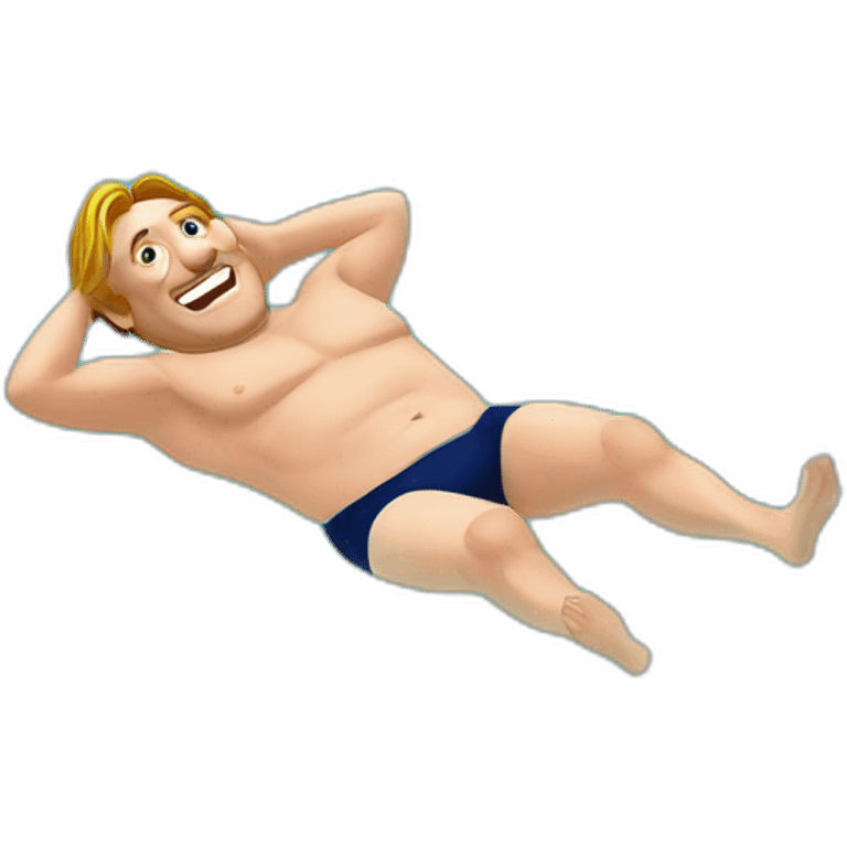 Gérard Depardieu swiming to the beach emoji