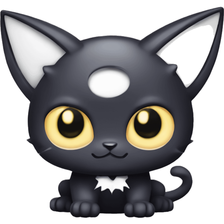 Cute edgy cool kawaii vampiric dark cat-vernid-Fakémon-Digimon with bat-wings as ears emoji