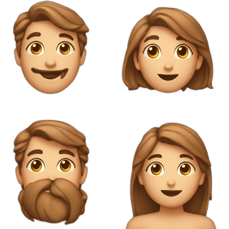 Homme et femme bisous emoji