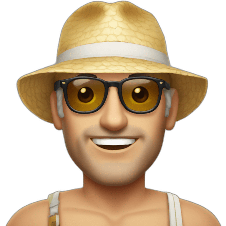 Robert Scott Wilson as a beach bum emoji