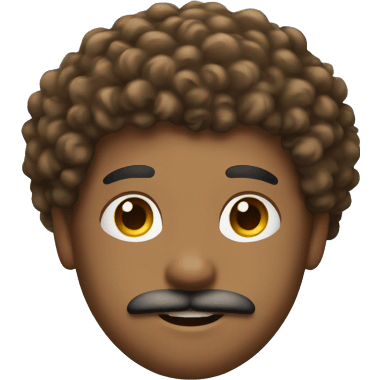 brown curly hair with fade boy with mustache emoji