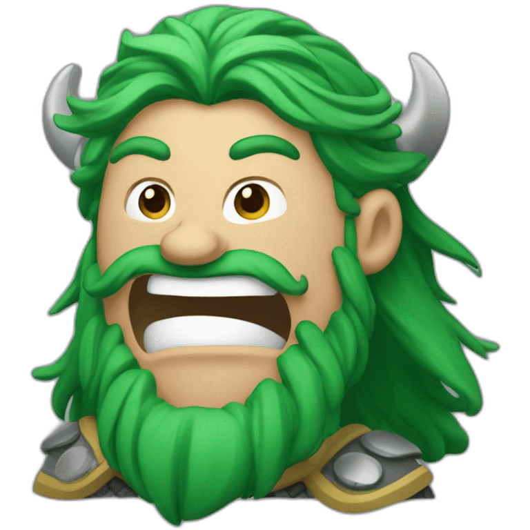 green haired viking cheering emoji