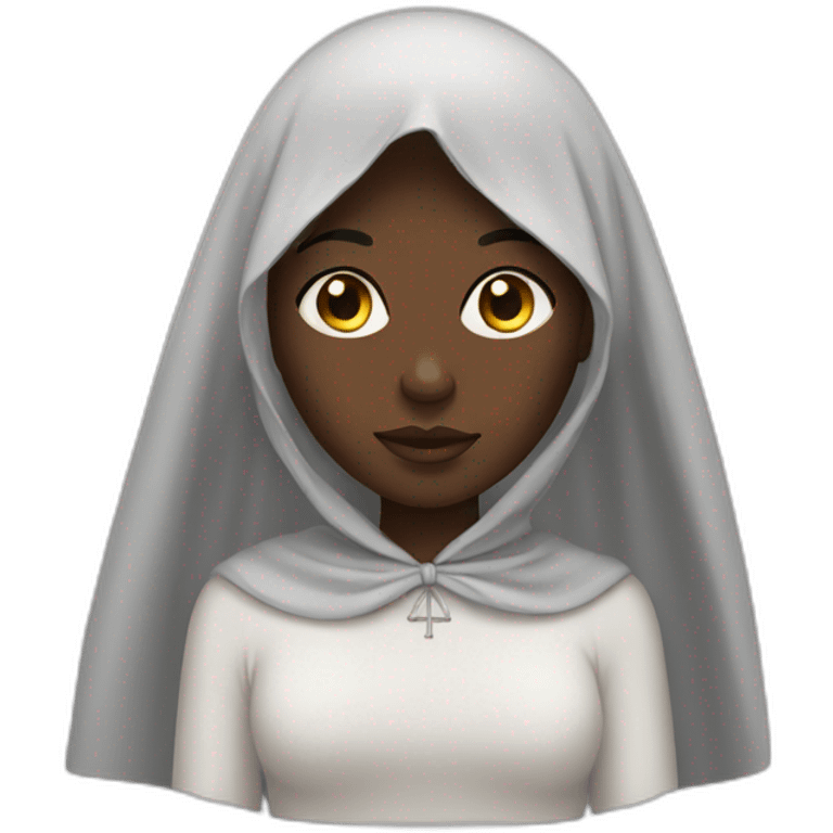 Black girl with Christian veil emoji