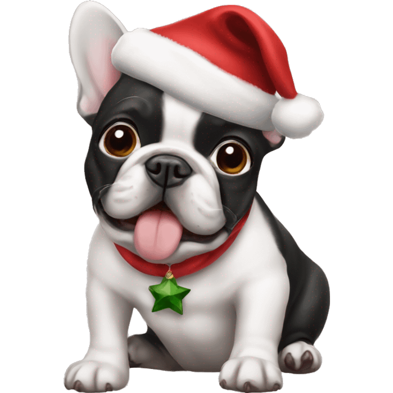 French bulldog Christmas  emoji