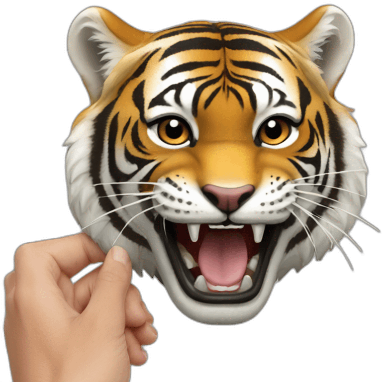 Tigre qui mange Macron emoji