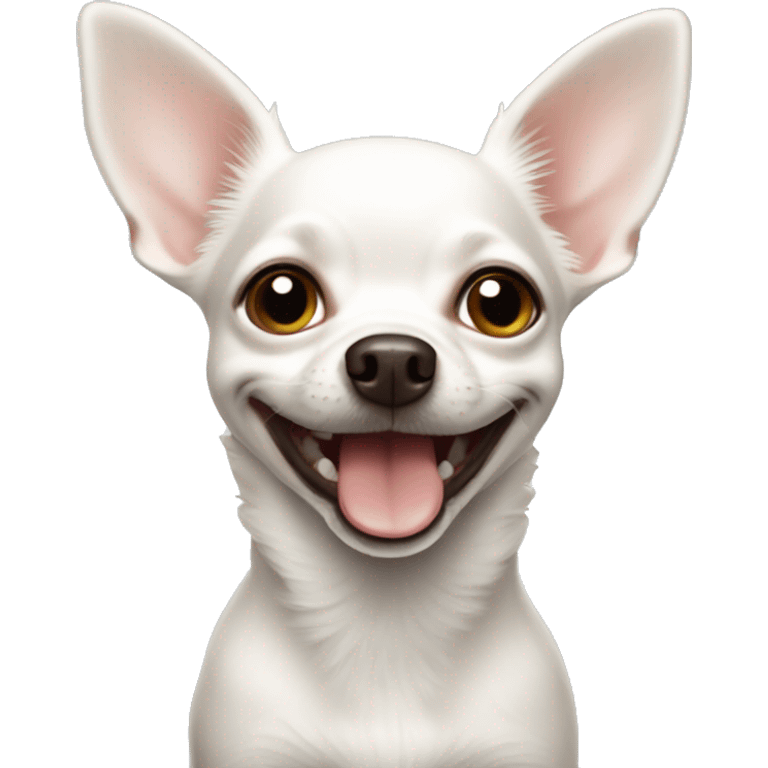 A happy white chihuahua  emoji