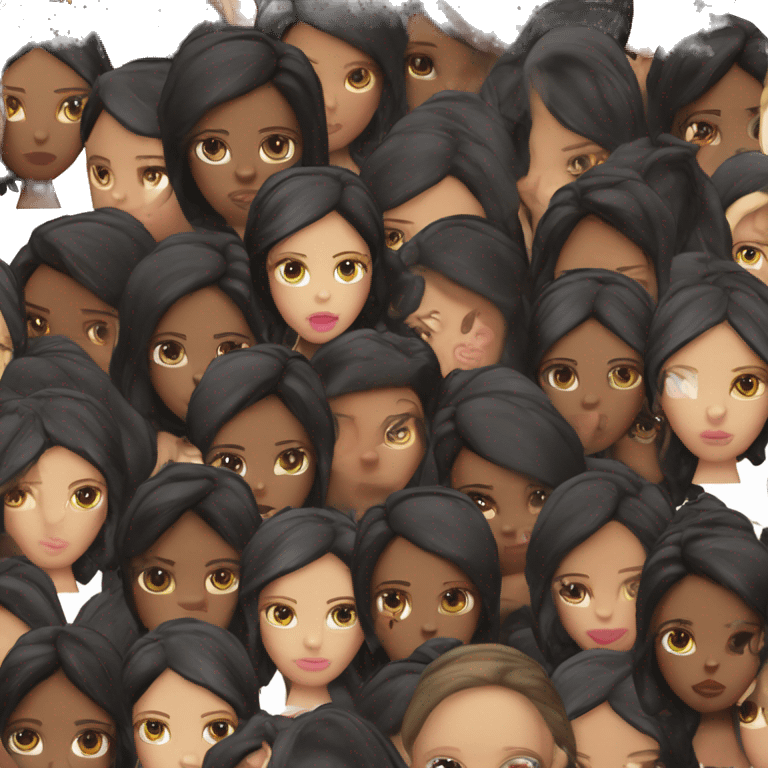 sad brunette girl depressed black tshirt Barbie emoji