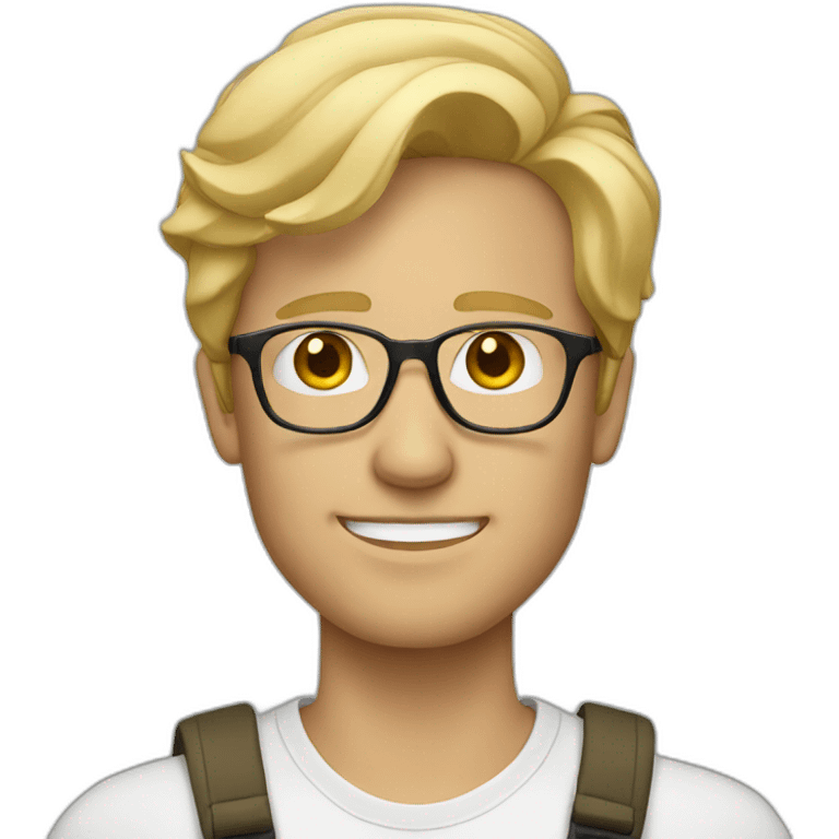 blonde white man with glasses emoji