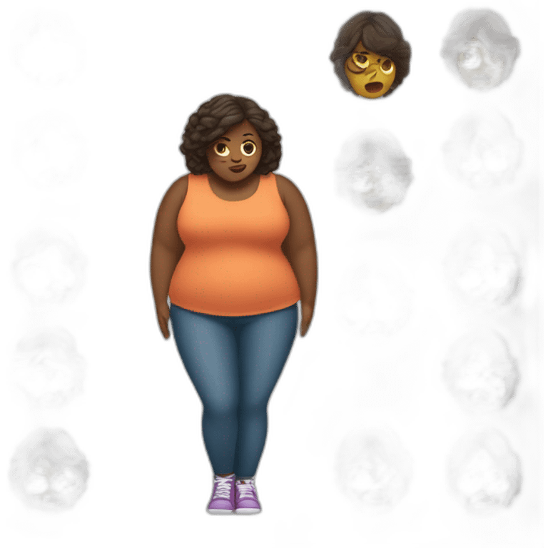 Plus Sized woman with hurting legs emoji