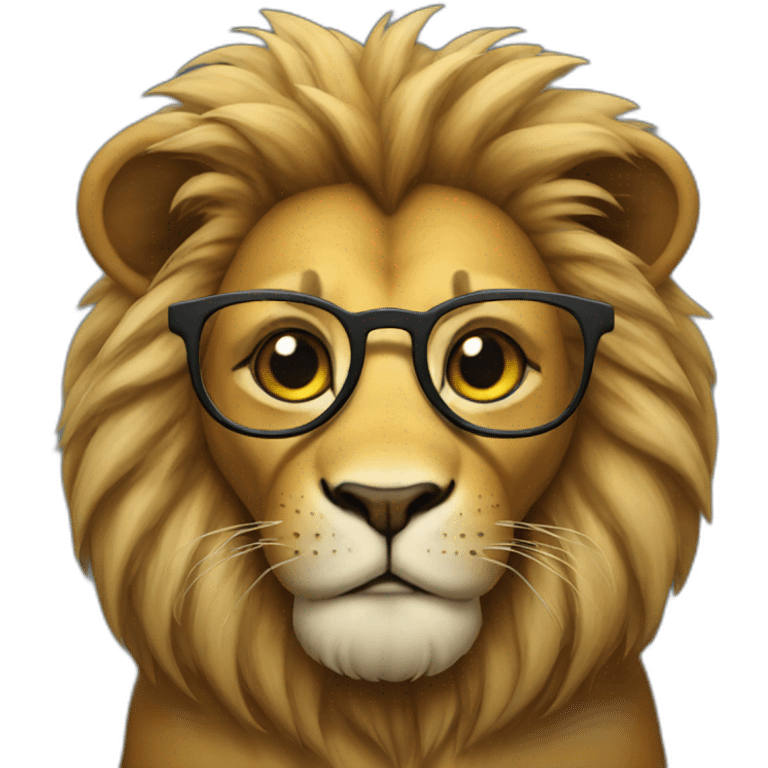 Lion with glasses  emoji