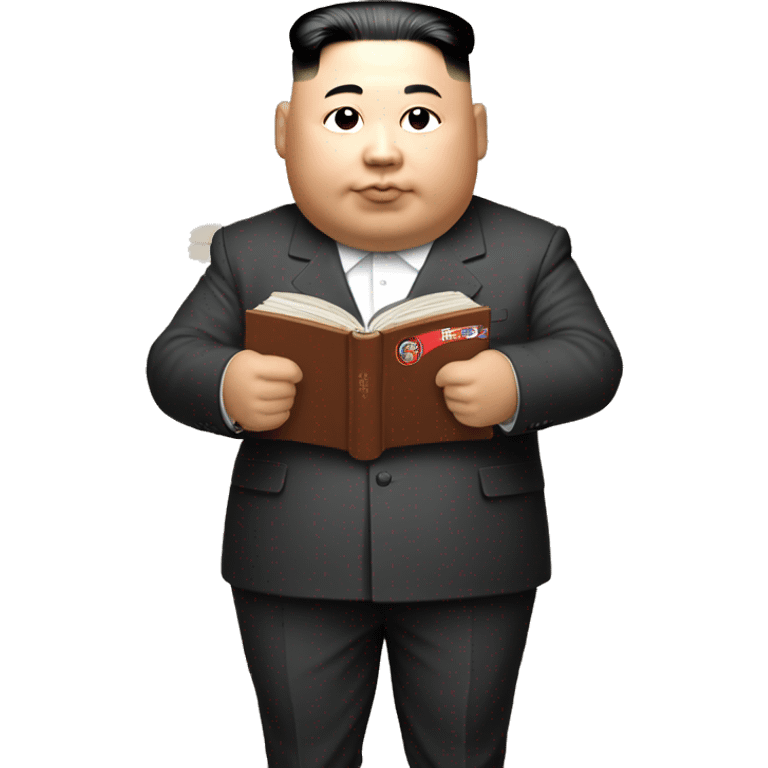 kim jong-un holding a stack of books emoji