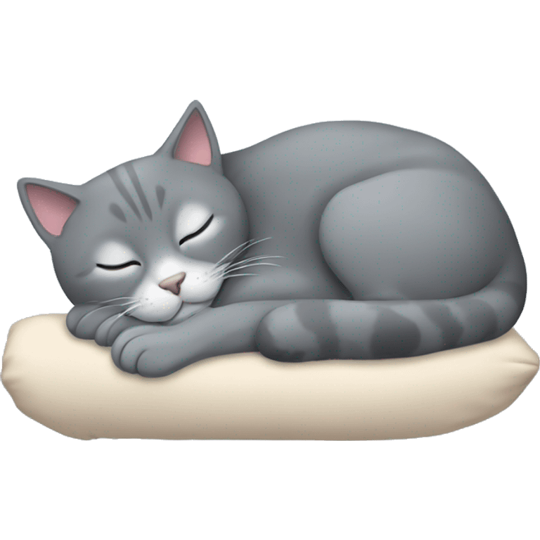 Gray cat sleeping emoji