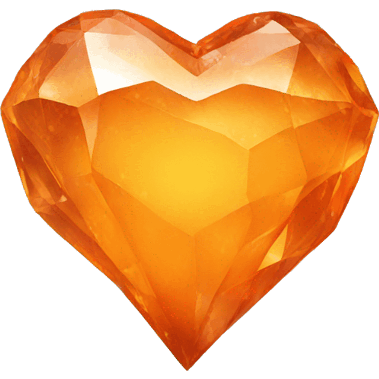 Orange crystal heart emoji