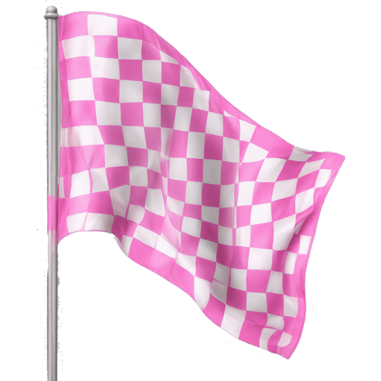 Realistic isolated pink and white checkered flag.  emoji