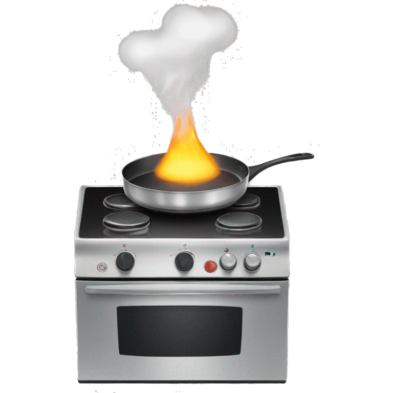 Saucepan on a cooking stove with four electric cooking rings emoji