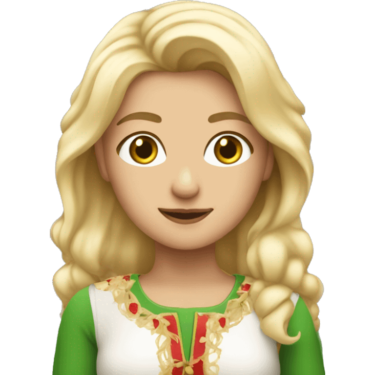 Pretty Italian blonde girl with a cherleading outfit emoji