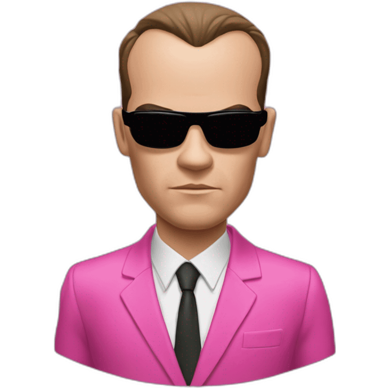 Agent Smith from the matrix in a pink suit emoji