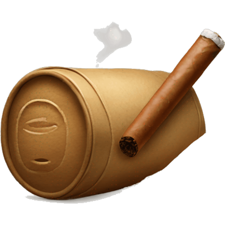 a bag of flour smokes a cigar emoji