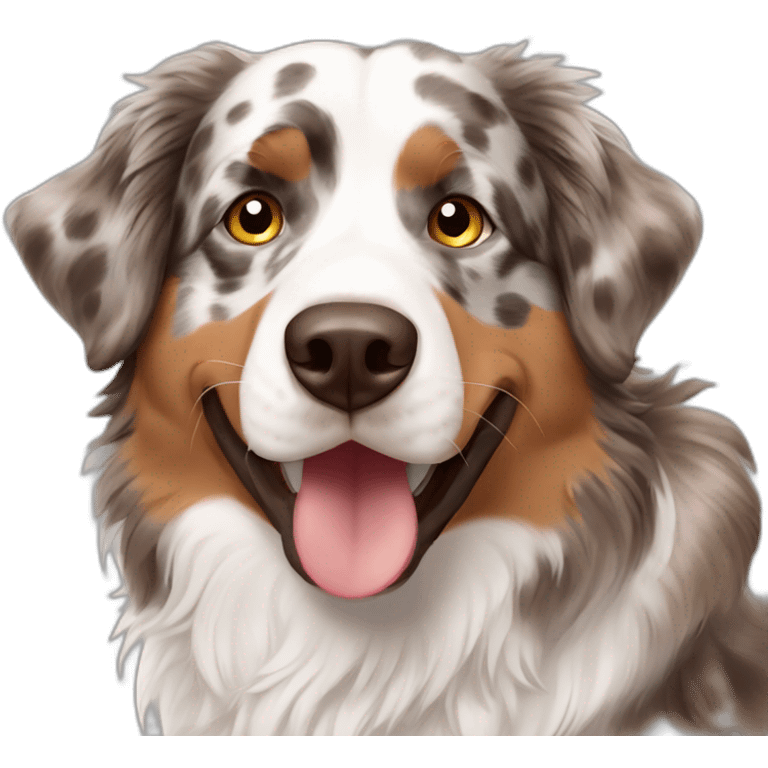 Brown Merle Australian shepherd bowing emoji