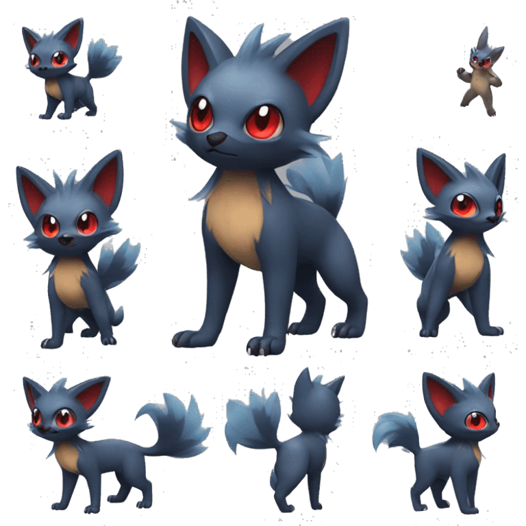 Zorua-Fakémon full body emoji