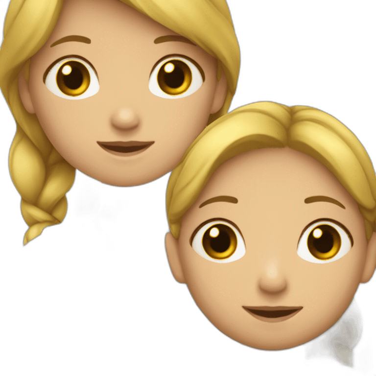 Câlin 2 filles emoji