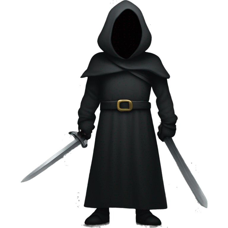 Shadow man with sword  emoji