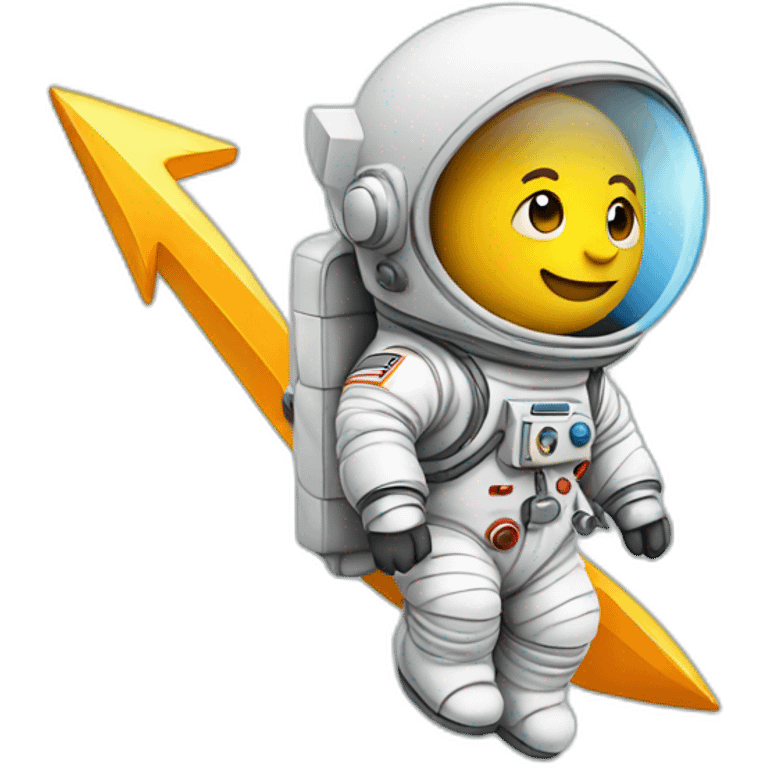 Astronaut on an upward arrow emoji