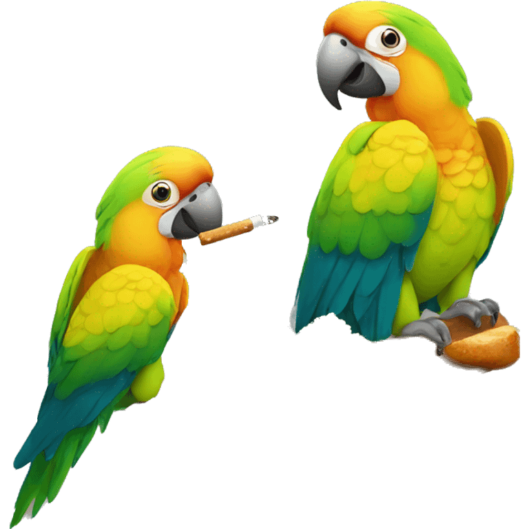 Parrots eating cigkofte emoji