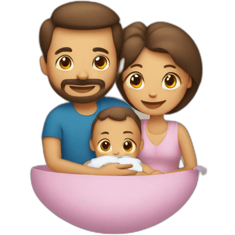 Une famille avec un bébé  emoji