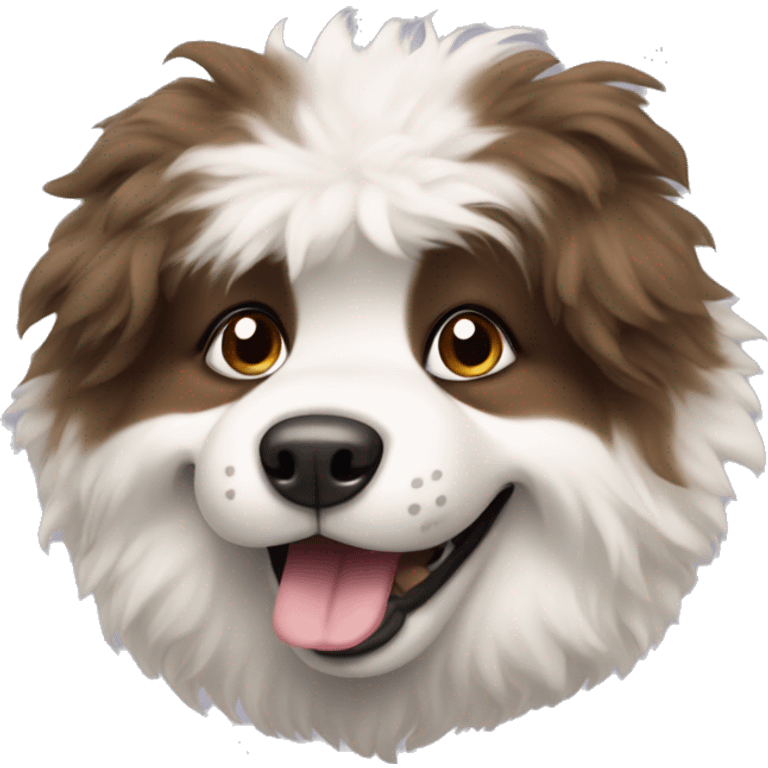 fluffy dog with open mouth emoji