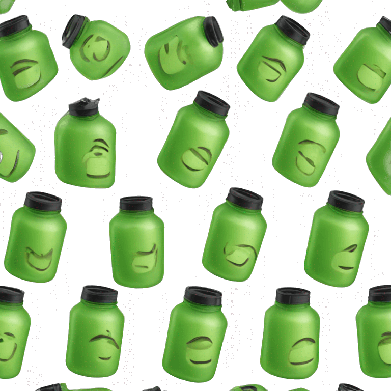 green juice in a plastic bottle with a black screw top lid emoji